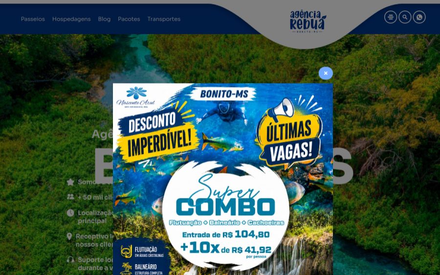 Prévia do site Agência Rebuá