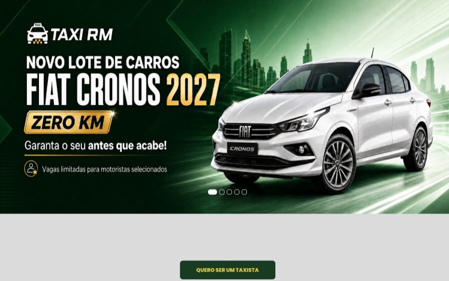 Prévia do site Taxi RM