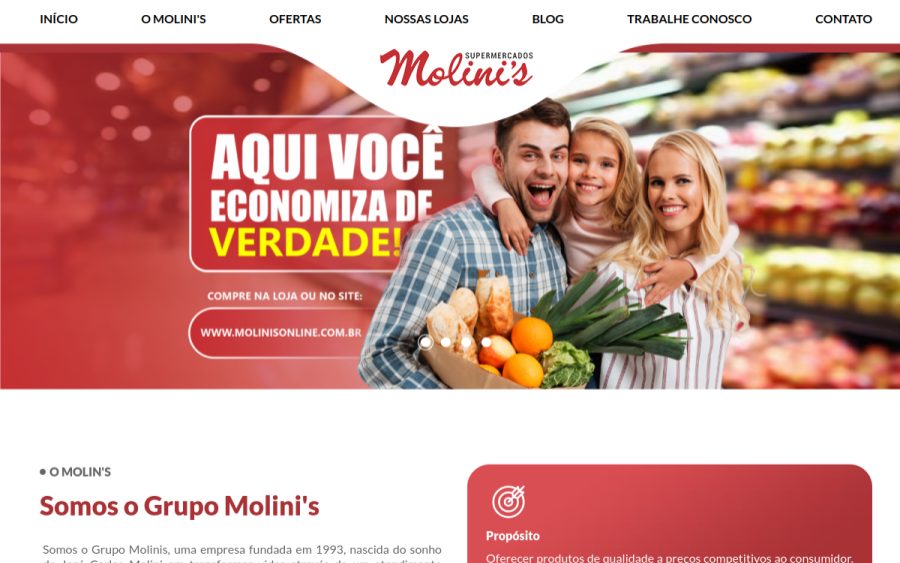 Prévia do site Molini's Supermercados