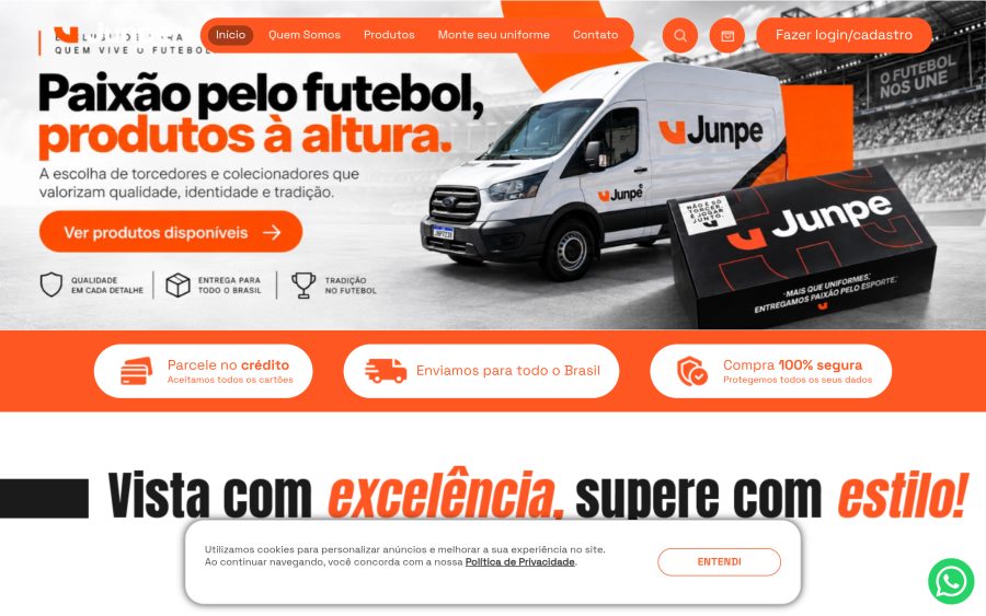 Prévia do site Junpe