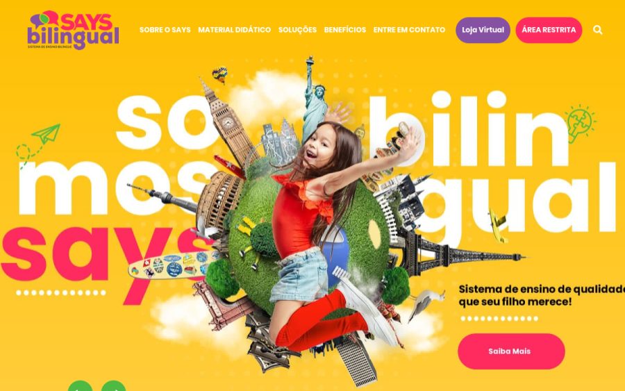 Prévia do site Says Bilingual