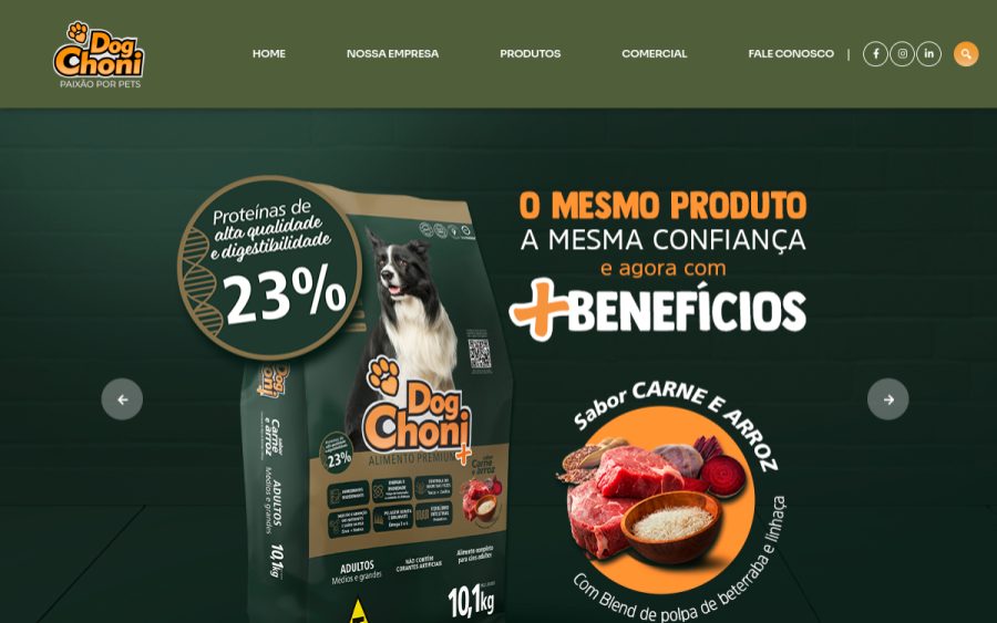 Prévia do site DogChoni
