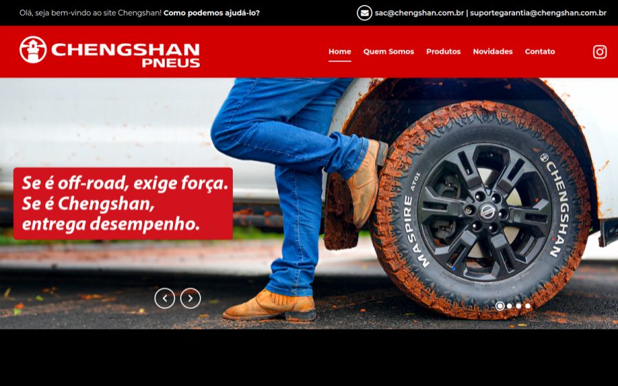 Prévia do site Chengshan Pneus