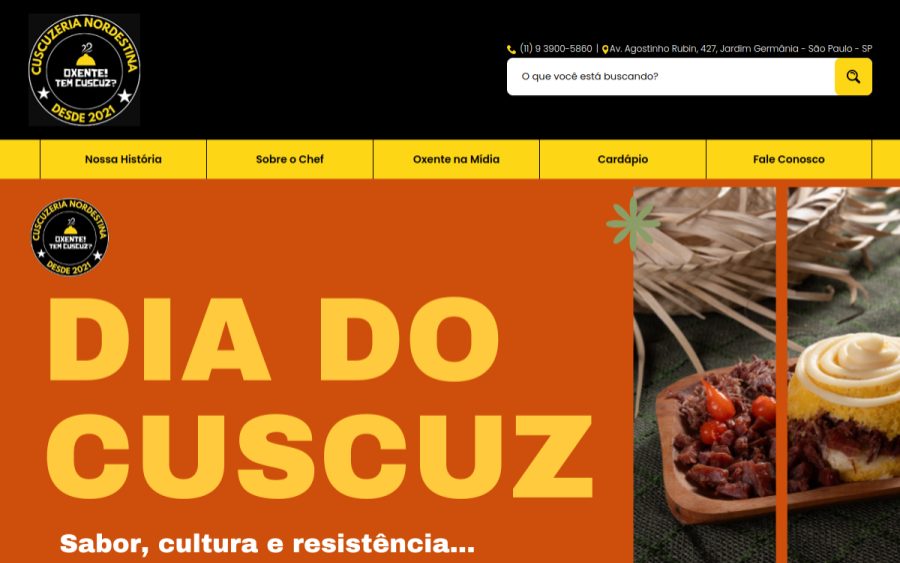 Prévia do site Oxente! Tem Cuscuz?