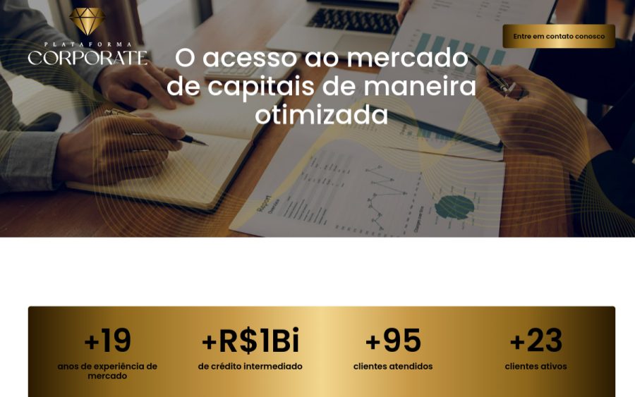 Prévia do site Plataforma Corporate