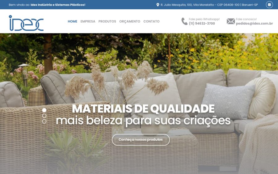 Prévia do site Idex Indústria e Sistemas Plásticos