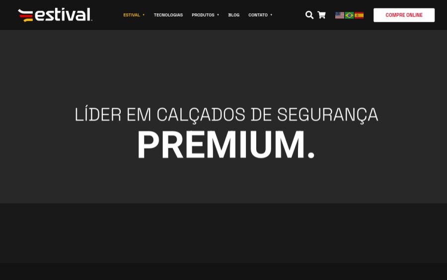 Prévia do site Estival – Calçados de Segurança e Adventure