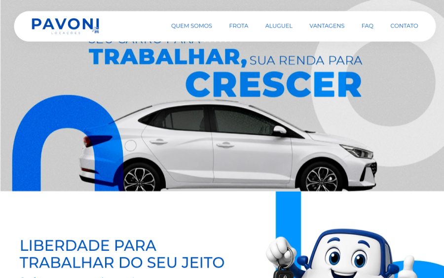Prévia do site Pavoni Locações