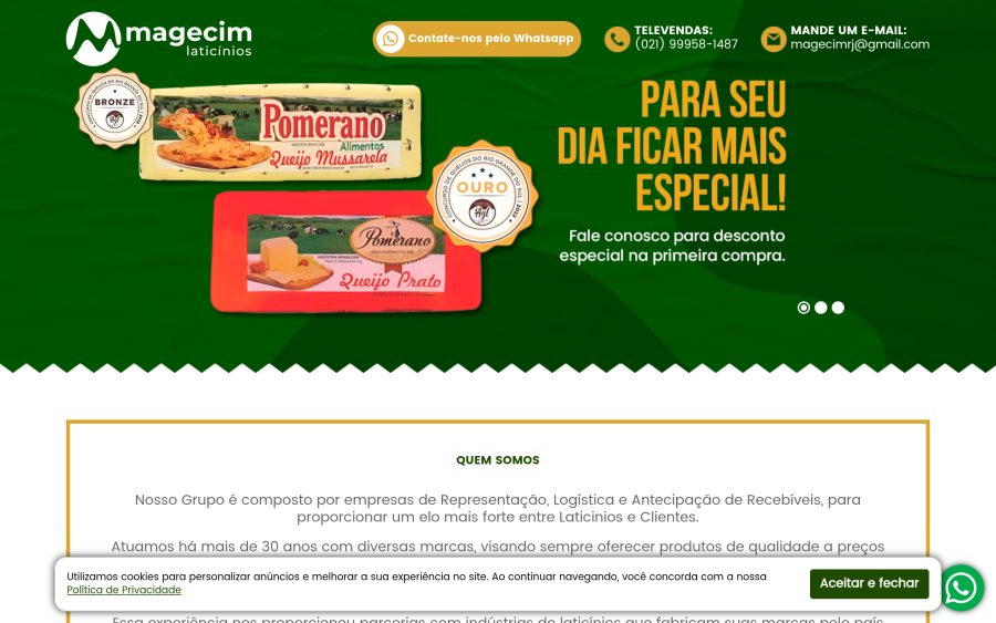 Prévia do site Magecim Latícinios