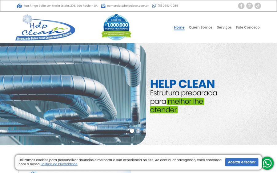 Prévia do site Help Clean