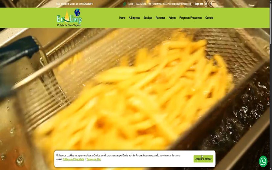 Prévia do site ECOLIMP