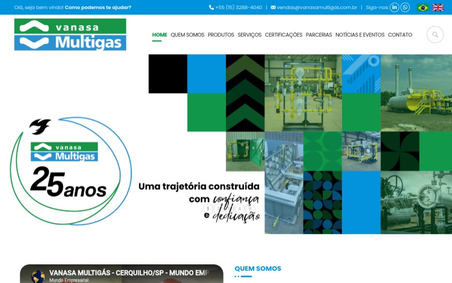 Prévia do site Vanasa Multigas