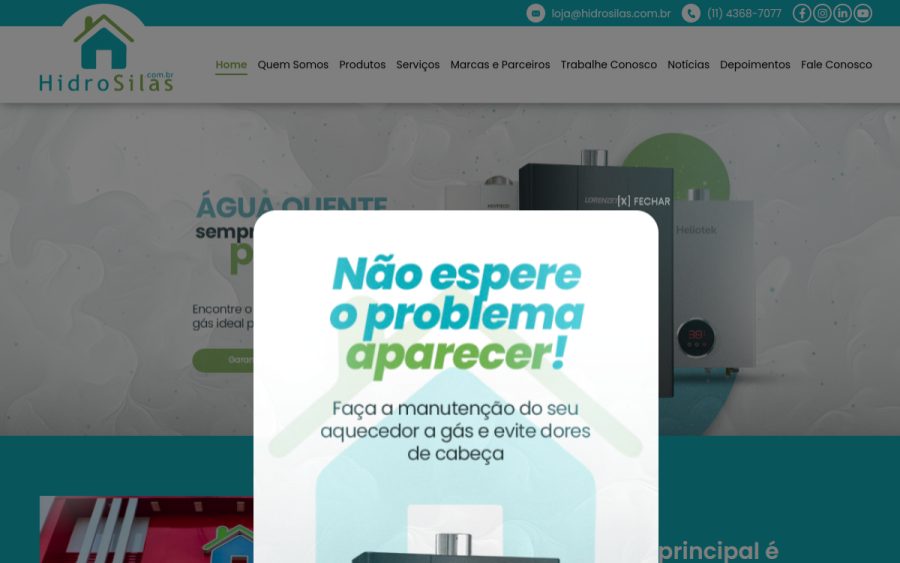 Prévia do site Hidrosilas