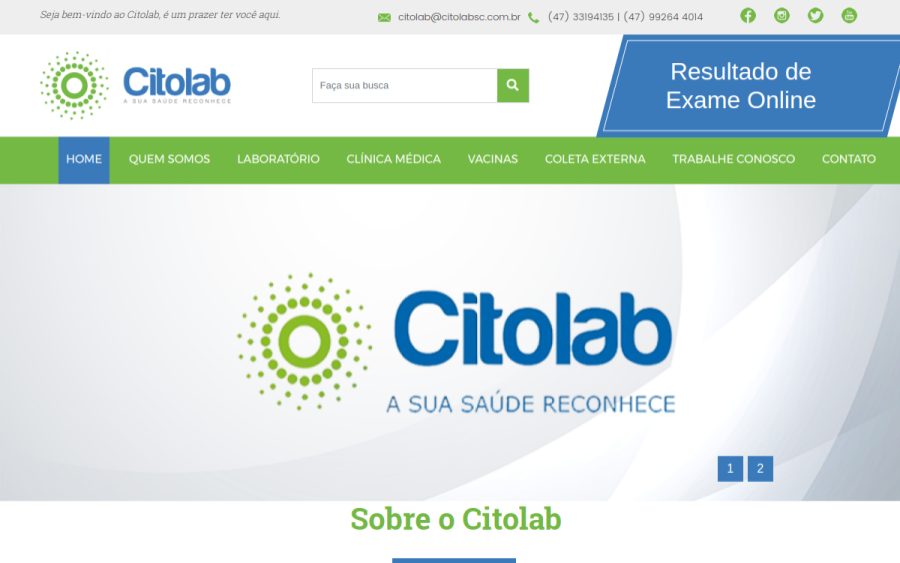 Prévia do site Citolab