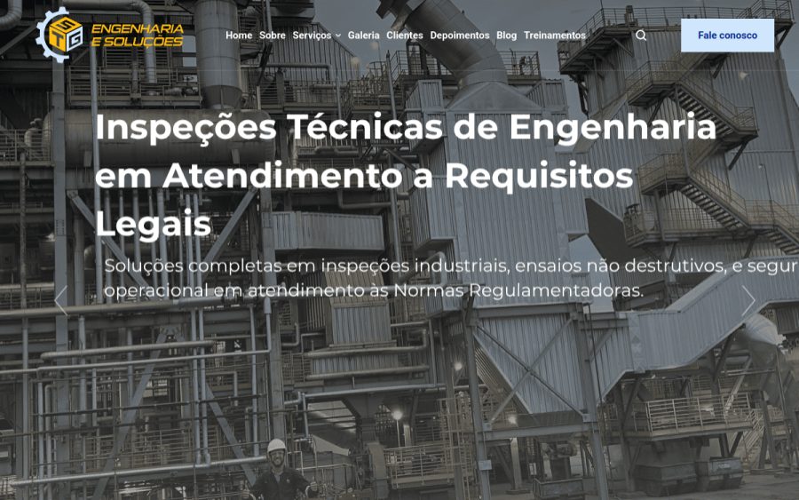 Prévia do site TSG Engenharia e Soluções