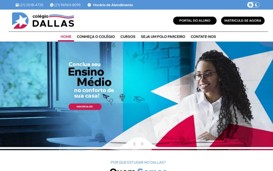 Prévia do site Colégio Dallas