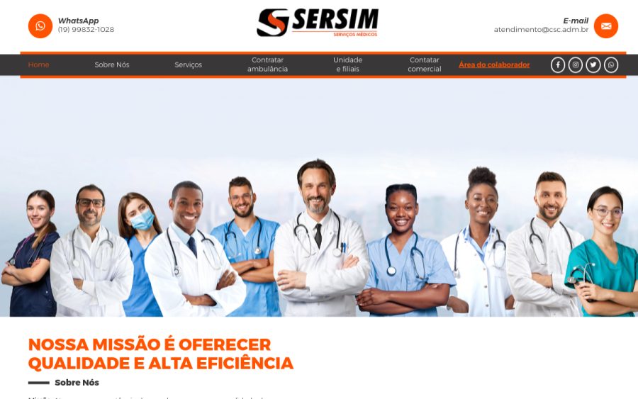 Prévia do site SERSIM
