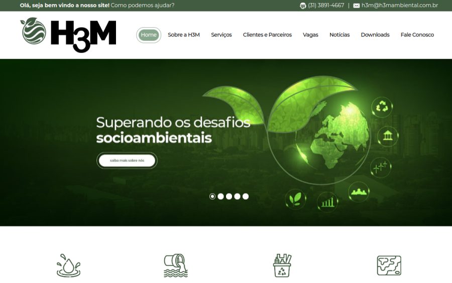 Prévia do site H3M Meio Ambiente e Geotecnologia