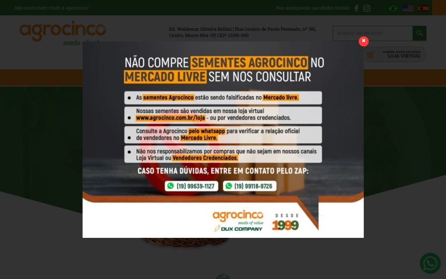 Prévia do site AGROCINCO