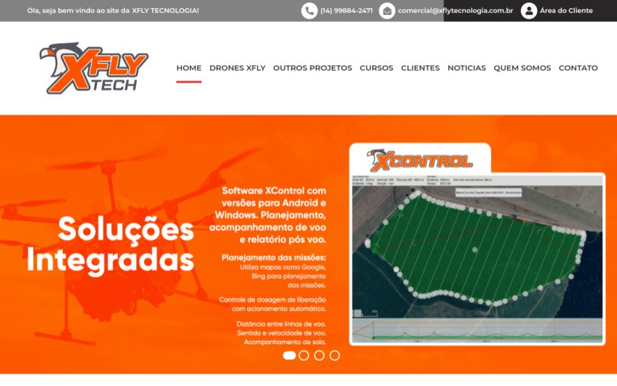 Prévia do site XFLY Tecnologia
