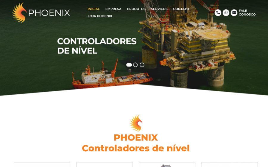 Prévia do site Phoenix Válvulas