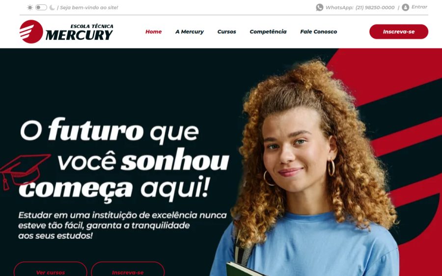 Prévia do site Escola Mercury
