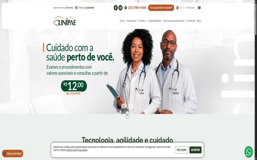 Prévia do site Clinipae