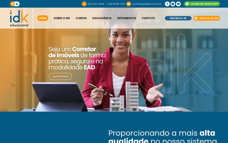 Prévia do site IDK Educacional