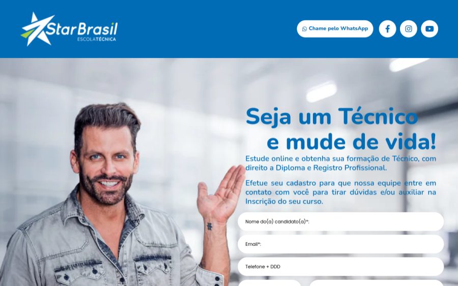Prévia do site Escola Técnica Star Brasil