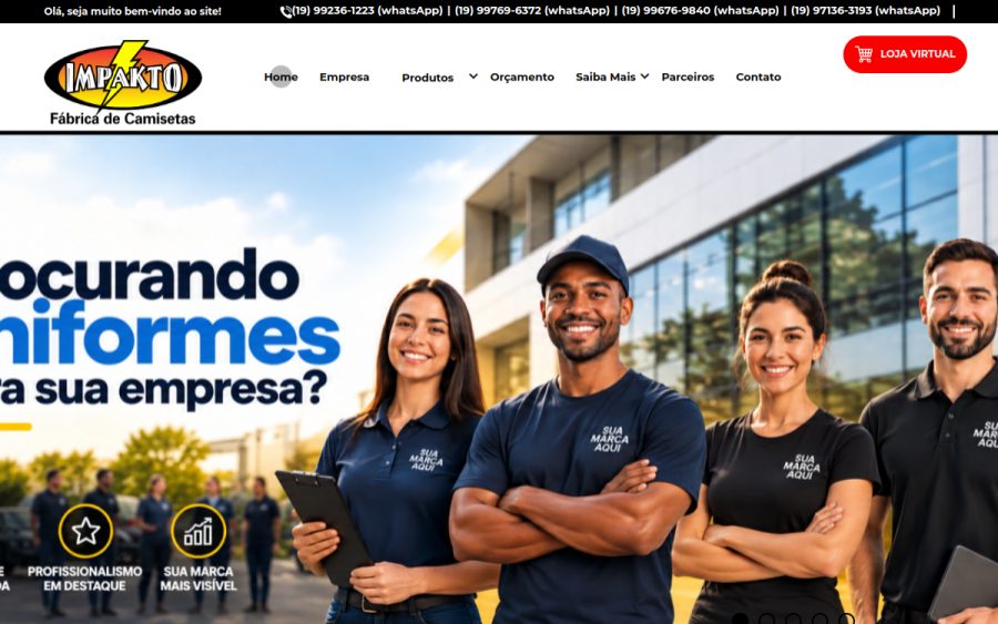 Prévia do site Impakto Camisetas