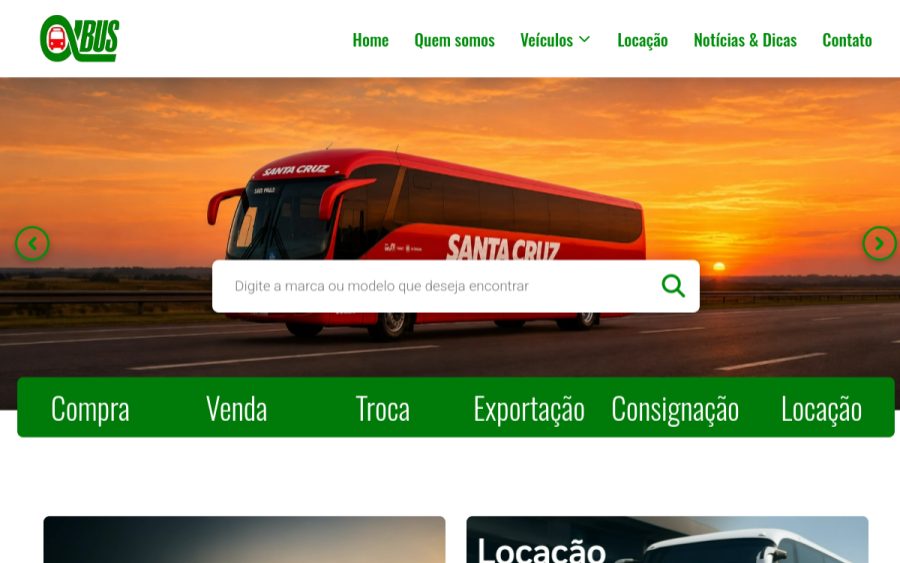 Prévia do site Alfabus | Compra, venda e locação de ônibus