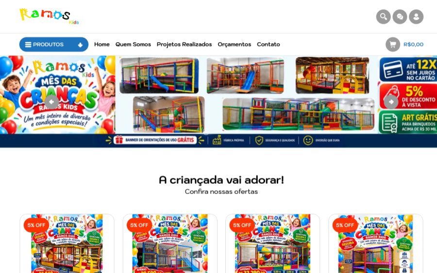 Prévia do site Ramos Kids