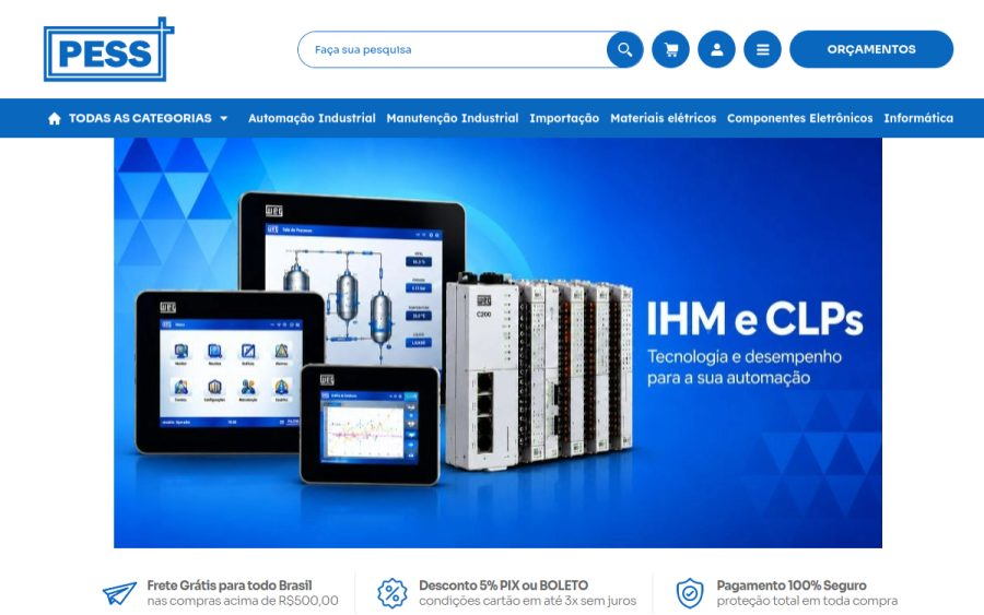 Prévia do site PESS Automação - Componentes para Automação Industrial