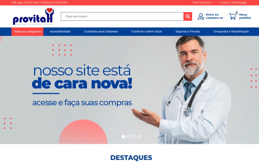 Prévia do site Provitah