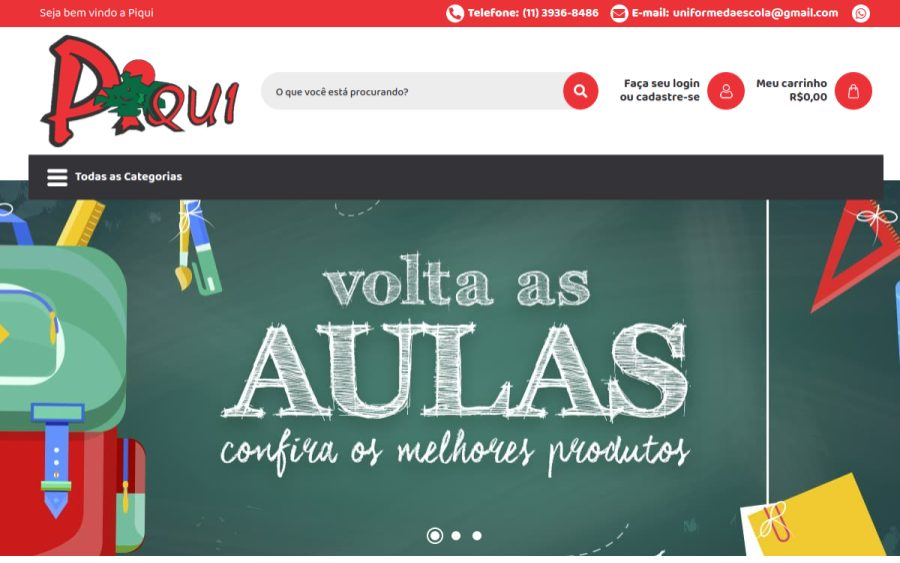 Prévia do site Uniformes da Escola